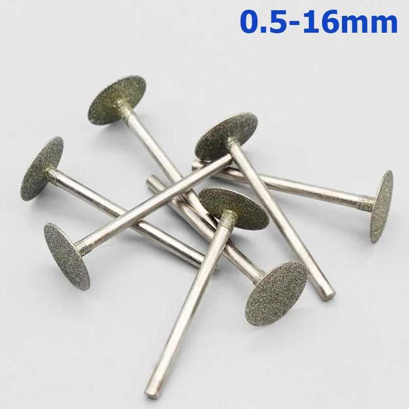 5-50 sztuk 0.5 ~ 16mm igła K w kształcie litery T galwaniczna głowica diamentowa zadzior szlifowanie wiertło grawerujące do narzędzia obrotowego Dremel 2.35/3mm Shank