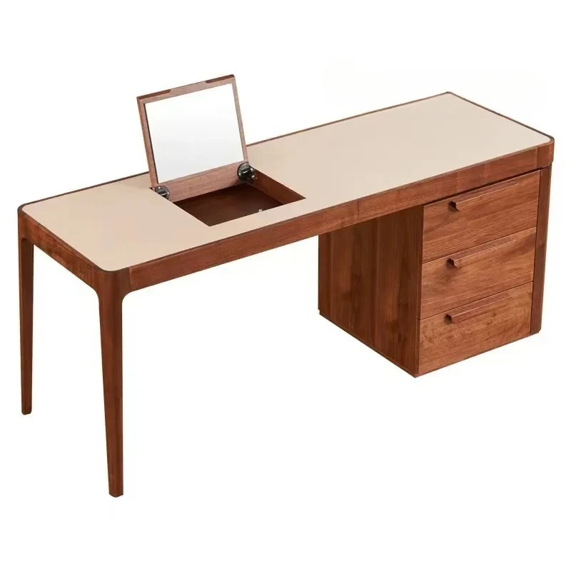 

North American black walnut dresser bedroom small apartment makeup table solid wood storage integrated makeup table