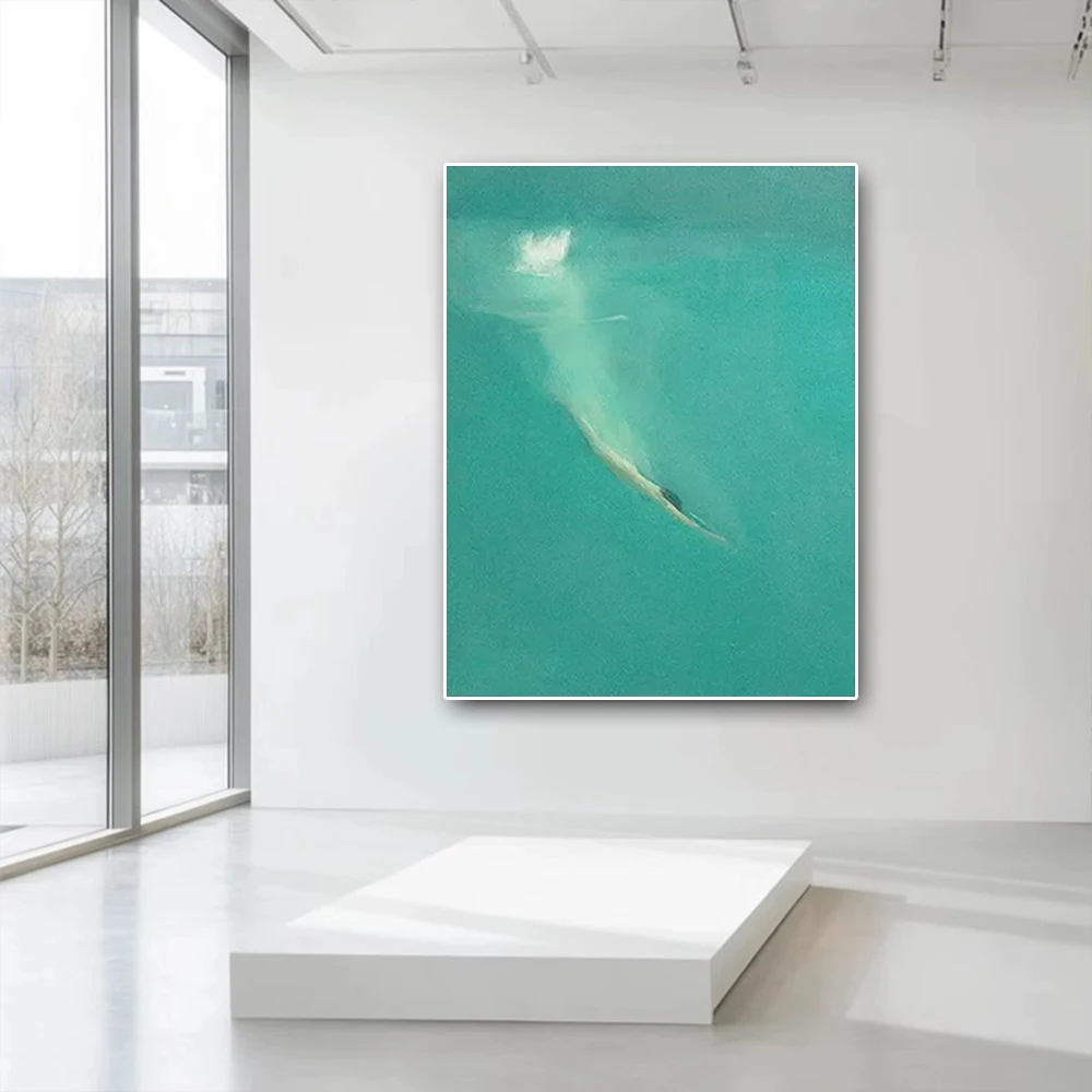 

Modern Interior Wall Decor Picture Seaside Sunrise Mural Handmade Canvas Oil Painting Sun Beach Sea Landscape Deco Living Room