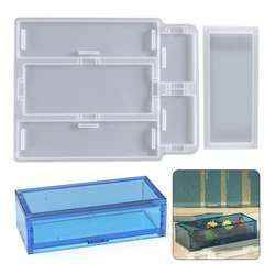 A52E Dominoes Box Silicone Mold  for Resin Casting Dominoes Storage Box Resin Mold for Epoxy Crafts Making Tool 19x15cm
