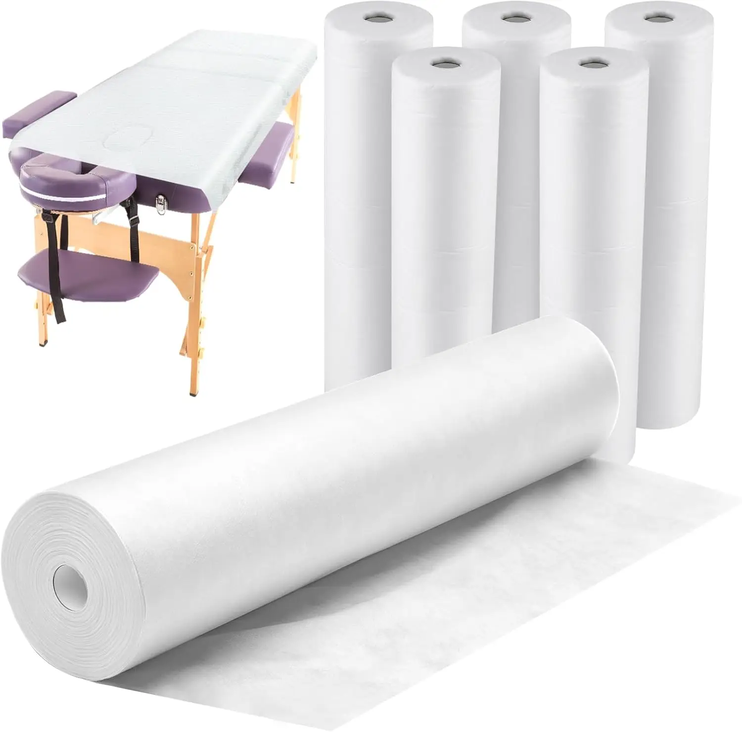 6 Roll Disposable Non Woven Bed Sheets 24 x 71 Inch Massage Table Paper Covers Non Woven Fabric Massage Bed Sheets Water