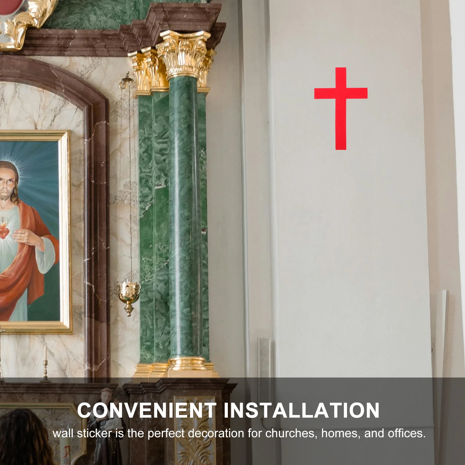 

10Pcs Church Cathedral Cross Decal Cloth Wall Art Easy Install Home Office Decor Church Wall Ornament Party DIY Cross Decal