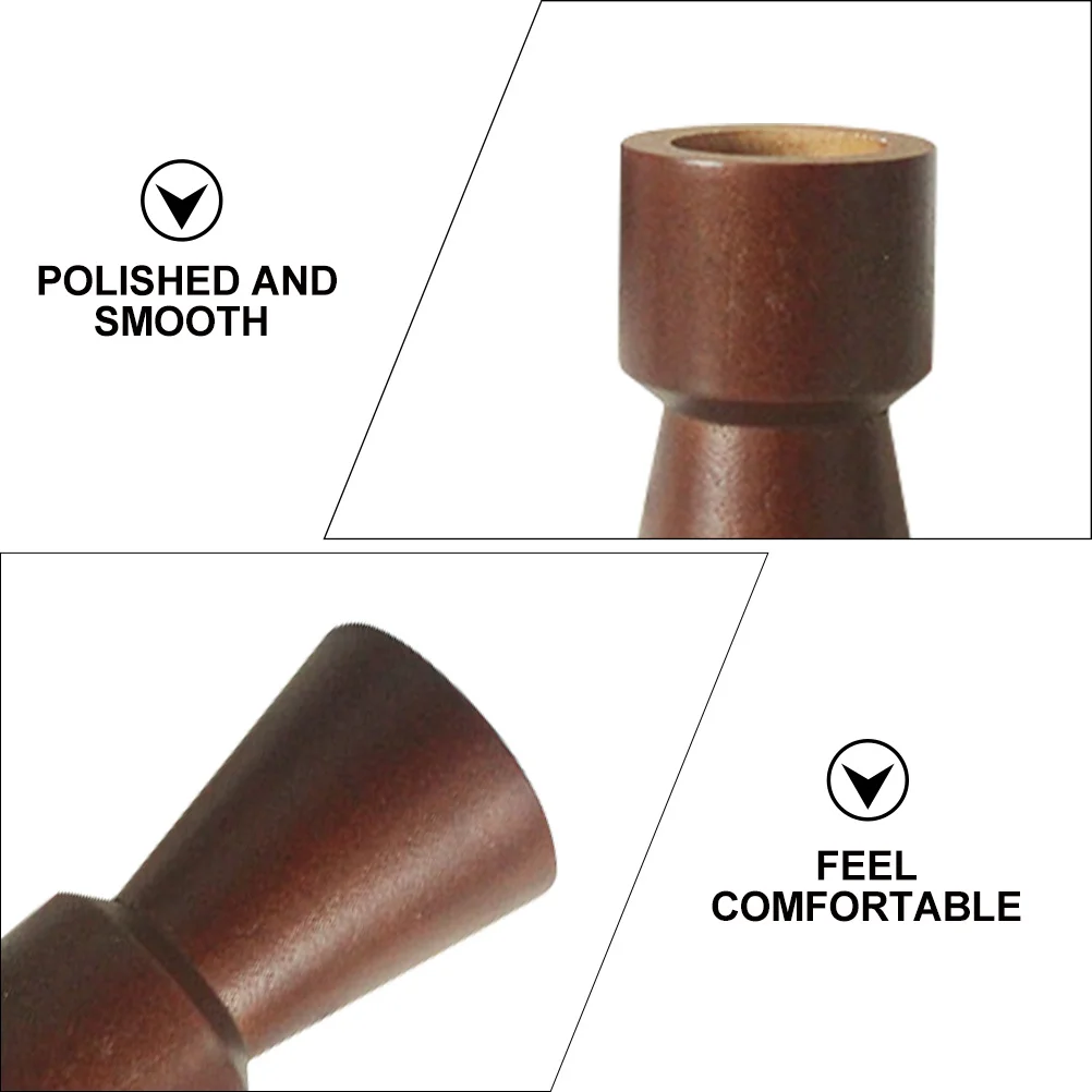 

2Pcs Wooden Candleholder Simple Style Stand Wedding Party Home Decor Romantic Candlestick Wooden Candlestick