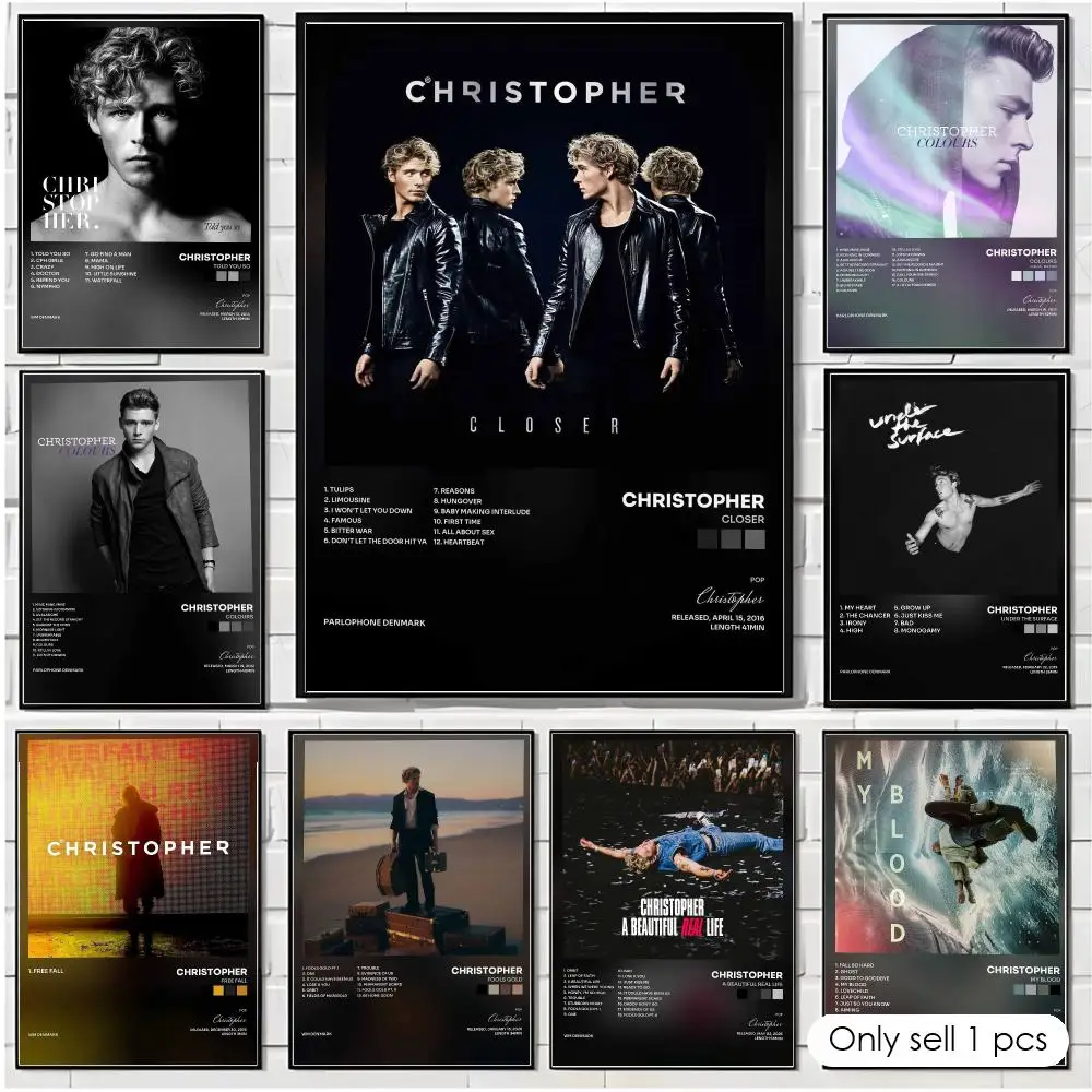 Singer C-Christopher Poster Wall Art Poster Print Decorative Picture for Living Room Bedroom Home Decor