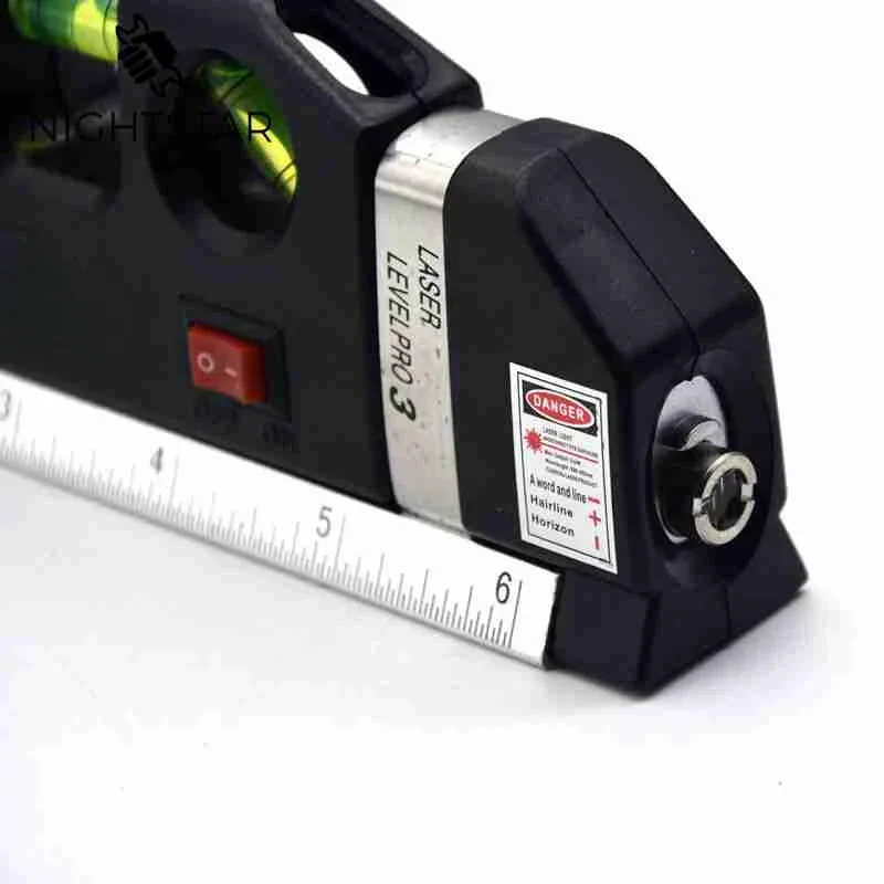 2024 Laser Level Horizon Vertical Measure 8FT Aligner Standard and Metric Ruler Multipurpose Measure Level Laser Black