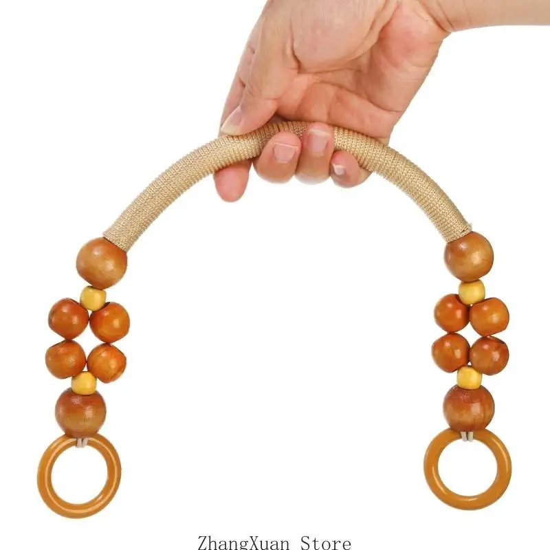 Handtaschengriffe aus Holzperlen, Ersatz für handgefertigte Häkeltaschen und Nähen, 3 x – Detail 8