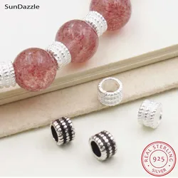 Genuine Real Pure Solid 925 Sterling Silver Beads Flower Loose Spacers Bead Bracelet Necklace Jewelry Making Findings