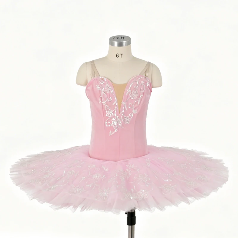 Pink white professional Ballet Tutu child classical Dress performance Sleeping Beauty stage Dance Costume women 7 layers 20060