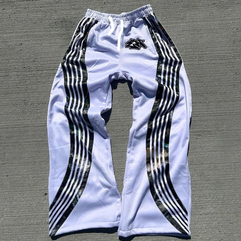 2026 Neues Modell Herren Gothic Vertikale Grafik Weite Jogginghose mit Kordelzug Lose Gerade Baggy Y2K Dark Punk Streetwear Hose. – Detail 3