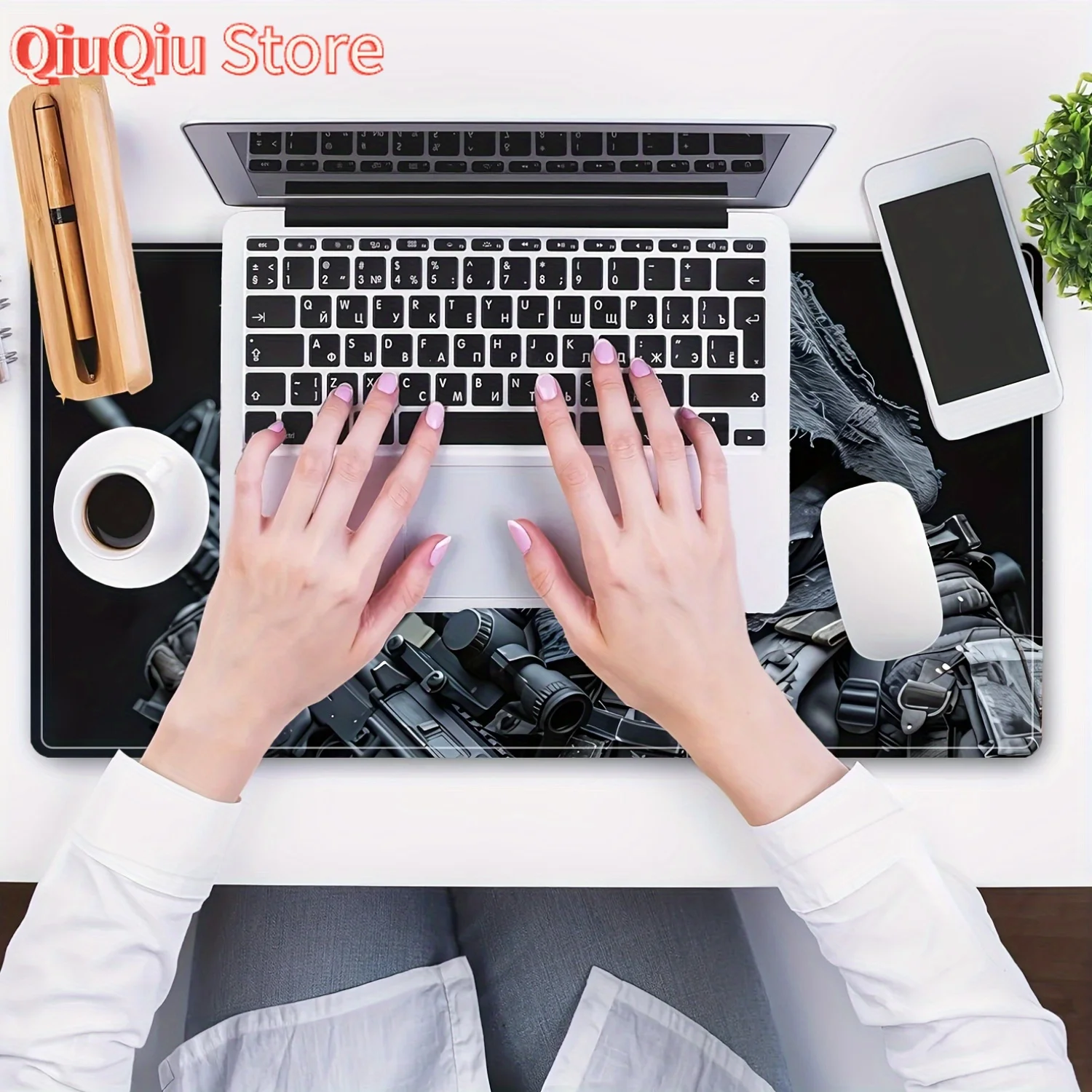 Anime Skull Gun Tappetino per mouse da gioco grande 900x400MM Tappetino da scrivania in gomma Bordi cuciti Tappetino per mouse da ufficio antiscivolo per giochi e lavoro