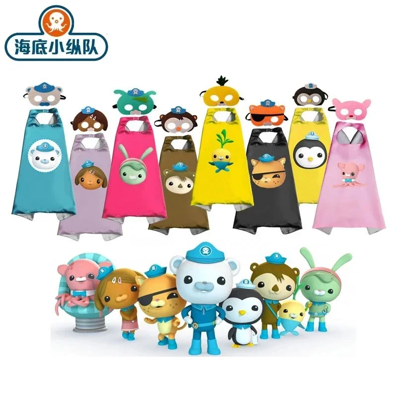 Octonauts Anime Figure Mask Toddler Halloween Role play Costumes Cape With Mask For Kwazii Barnacles Dashi Peso Cosplay cloak