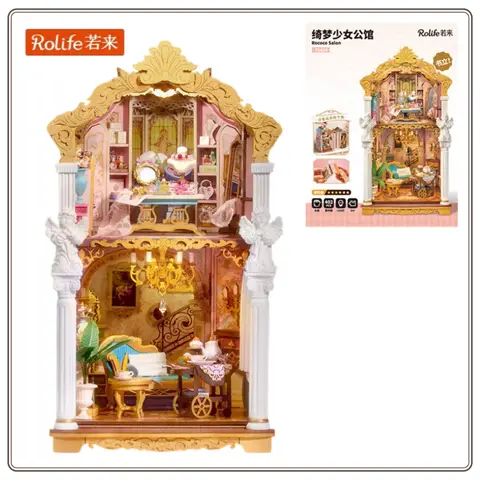 In Stock Rolife Kawaii Dreamy Maiden Mansion Bookend DIY Miniature Dollhouse 3D Puzzle Model Gift Original