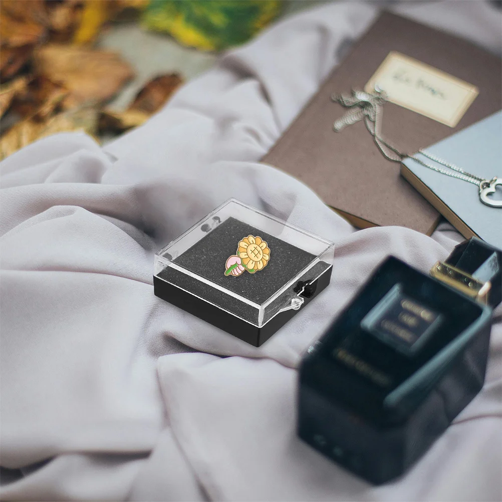 

10Pcs Jewelry Display Box Badge Storage Case Pin Holder Brooch Showcase Organizer Medal Coin Display Holder Clear Lapel Pin Box