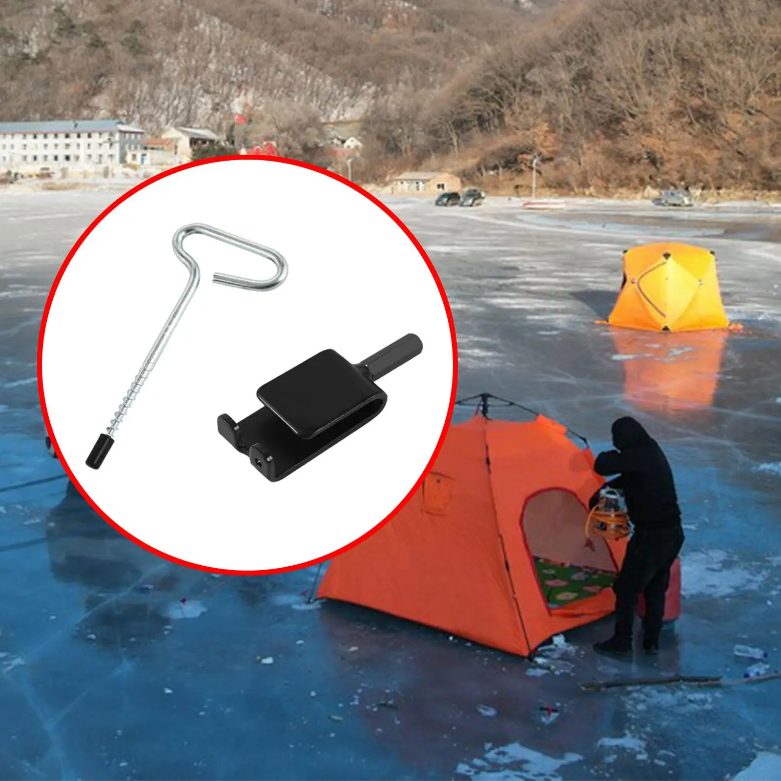 

Ice Anchor Drill Adapter Strong Ice Fishing Shelter Accessories Pegs Ice House