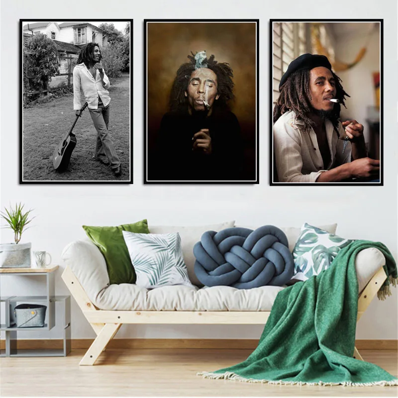 Bob Marley Singer Star RIP Poster Wall Art Picture Posters and Prints Canvas Painting For Fans Gift Living Room Home Decor