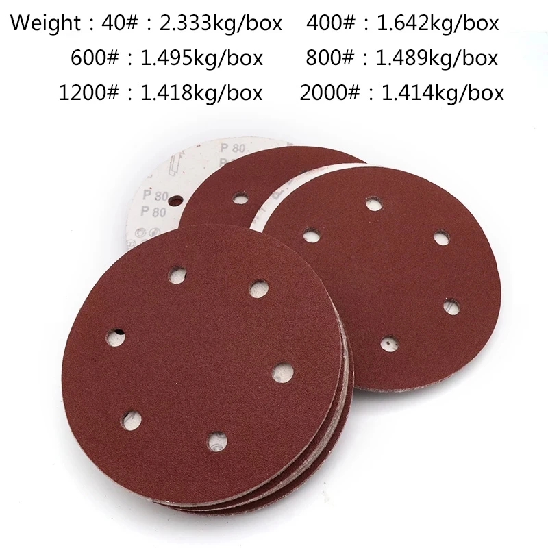15 Buah 9 Inci 225Mm 6 Lubang Pengamplasan Disk Amplas Berbagai Macam Lubang 40-1000 Grit untuk 215 Listrik Kering Dinding Sander Gelap