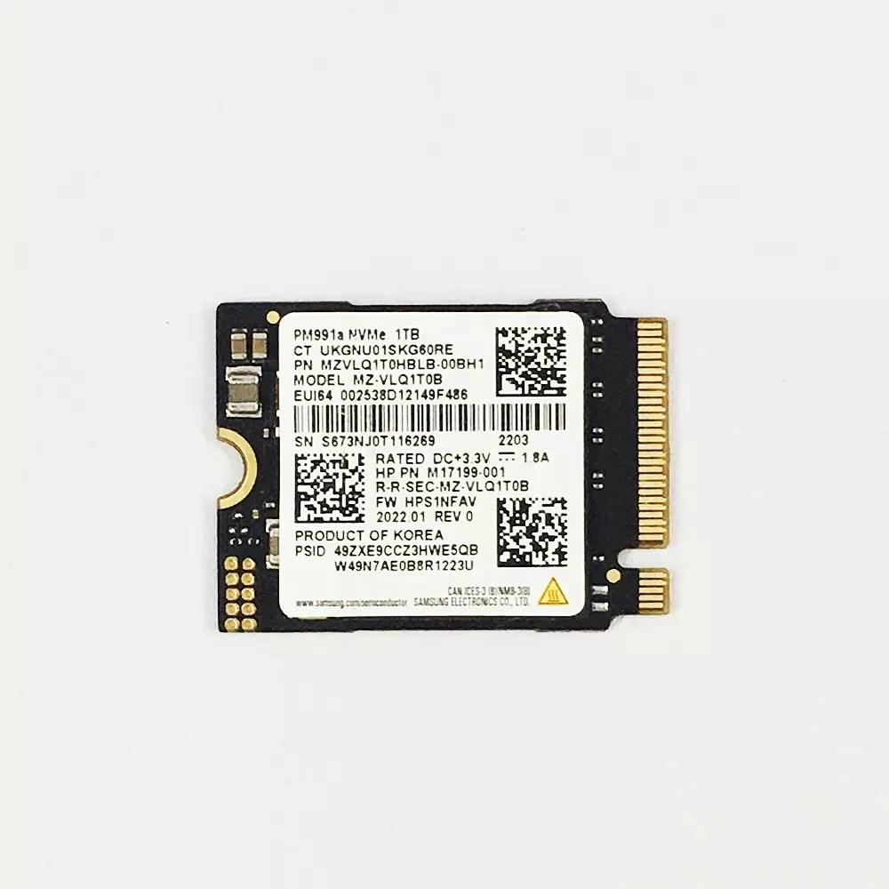 Imagem -03 - Ssd M.2 2230 Unidade de Estado Sólido Interno Pcie Pcie 3.0x4 Ssd Nvme para Microsoft Surface Pro Mais Plataforma de Vapor Pm991a 256gb 512gb 1tb