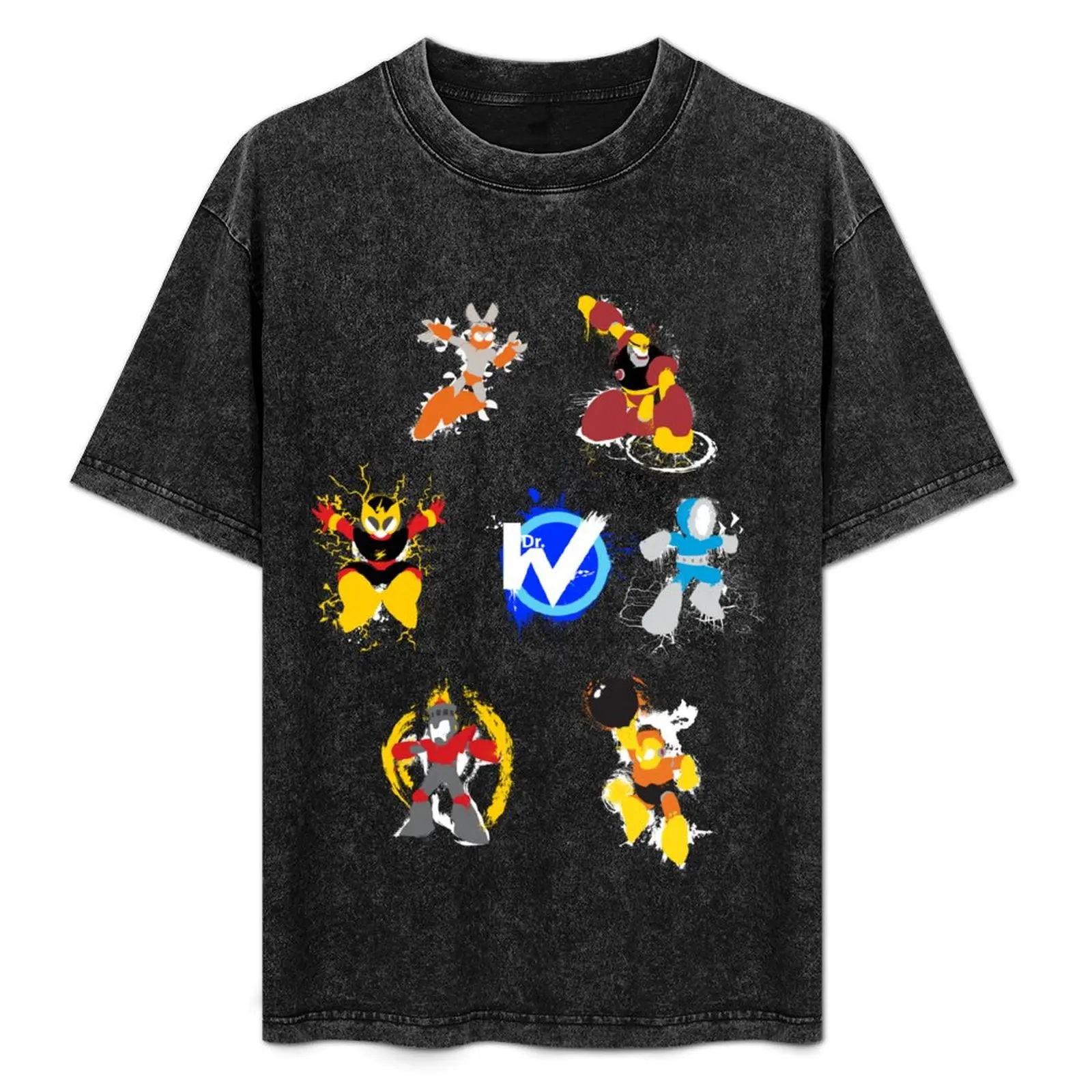 

Футболка Robot Masters of Mega Man 1 Splatter Art, быстросохнущая легкая спортивная футболка