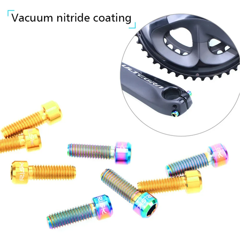 2pc M6x18mm Bike Titanium Ti Screw Bolts for Crank Arm Fixing MTB Road Mountain Bicycle Disc Brake Clamp Fixed Screws M6*18