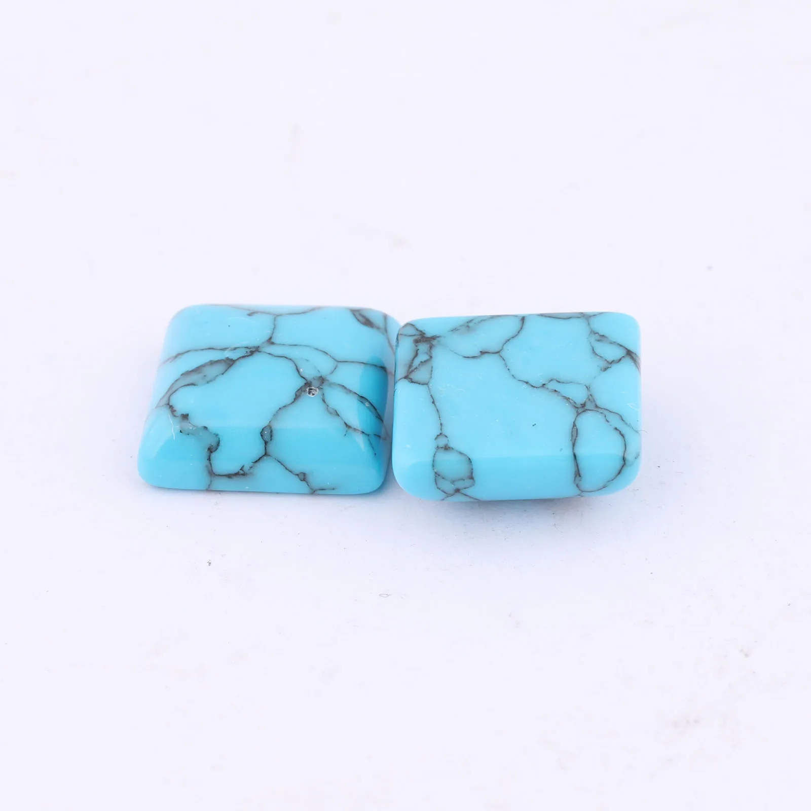 20pcs 10mm Square Natural Stone Cabochon Beads Flatback Diy Jewelry Making Accessories