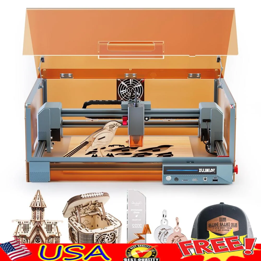 High Precision 10W Laser Engraver Machine Wood Leather Metal DIY Customization Education Tool Eye Protection System Flame Sensor