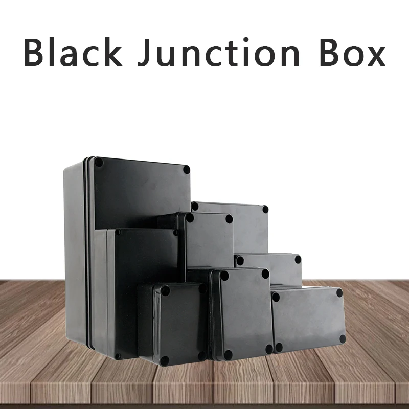 

IP67 Waterproof Black Flame Retardant Junction Box ABS Plastic Outdoor Electronic Project Enclosure Screw Cable Housing