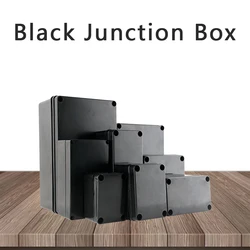 IP67 Waterproof Black Flame Retardant Junction Box ABS Plastic Outdoor Electronic Project Enclosure Screw Cable Housing