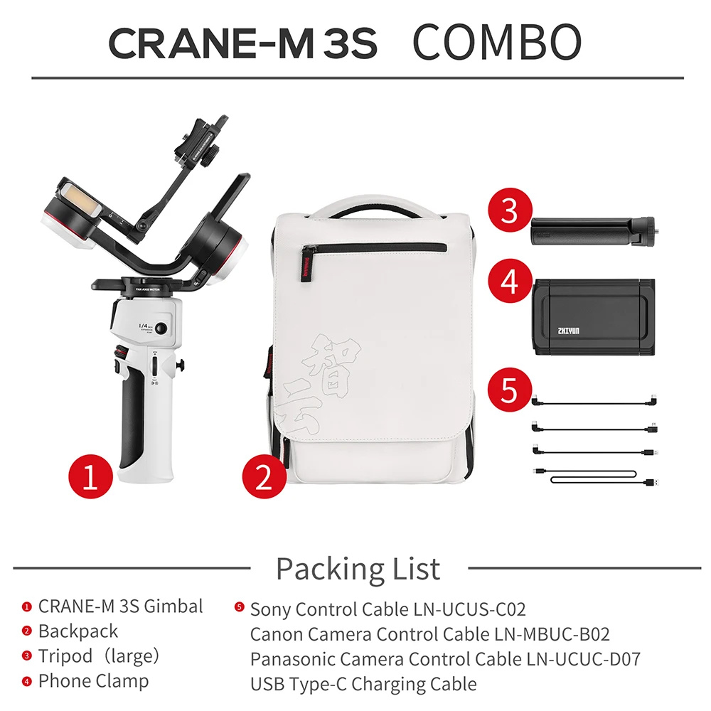ZHIYUN Crane M3S Crane M3 S 3軸ハンドヘルドカメラジンバル