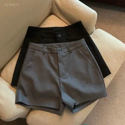 Shorts Mujer Solid High Waist Versatile Spring Autumn Women Pants Korean Fashion High Waist Vintage Pantalones Cortos