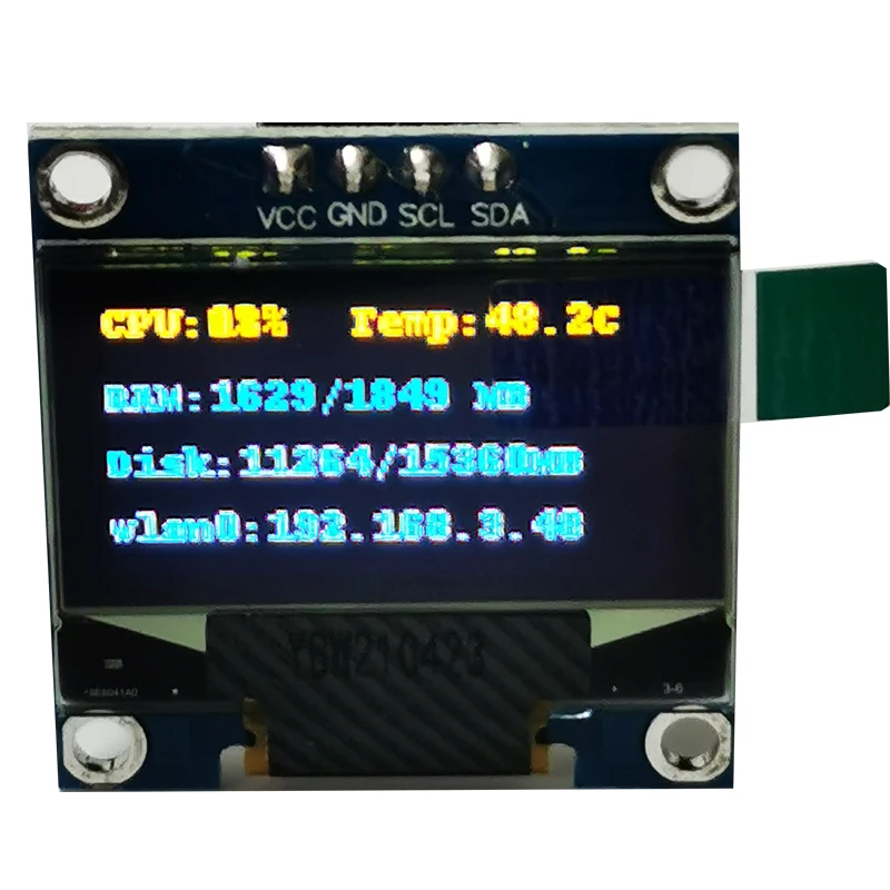 Raspberry Pi 4B 3B Arduino STM32 0.96 Inch OLED I2C 4PIN LCD Screen Module Displays CPU Temperature IP Hard Disk Information