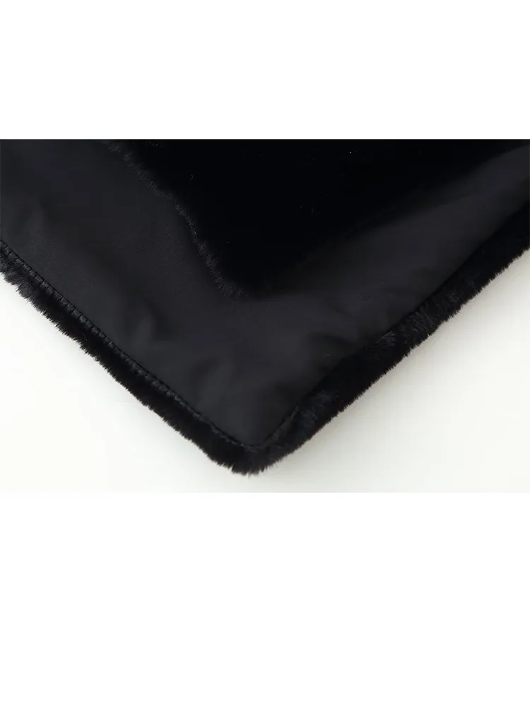 Hh mulher inverno moda cor sólida quente pele artificial mangas compridas gola solta casaco feminino casual estilo rua jaqueta