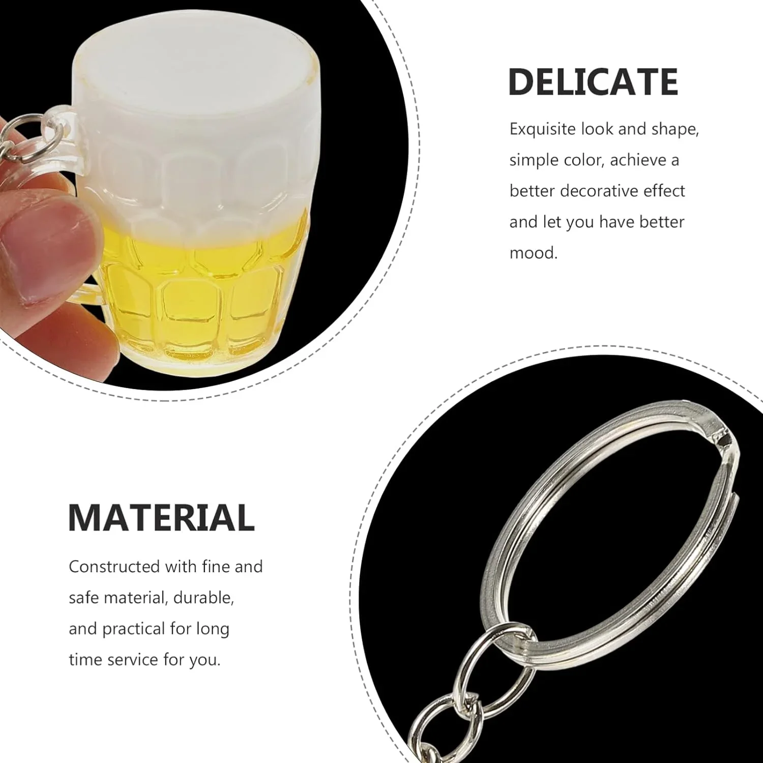 Creative Simulation Beer Mug Key Chain Champagne Cup Key Ring Couple Bag Pendant Accessories for Men Women Oktoberfest Gifts