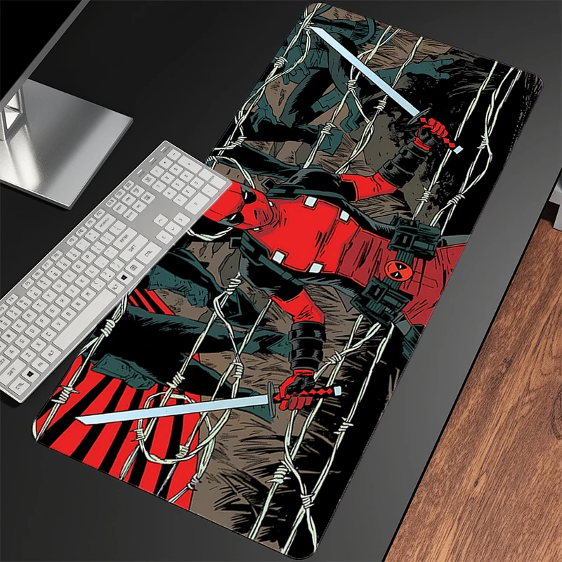 Großes Mauspad Deadpool Anime, speziell entworfen, Gummi, Büro-Schreibtischmatten, PC-Gaming-Zubehör, Mauspad, Laptop-Tastaturmatte