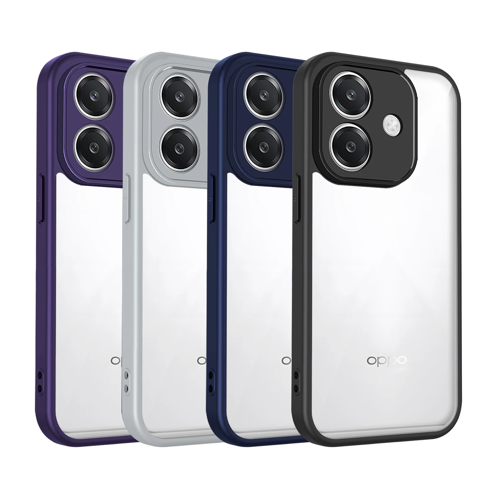 EUCAGR Für Oppo A3X 4G Hülle Luftpolster Stoßfeste Silikon-Bumper Klare Matte Rückseite Harte Handyhülle für Oppo A3X
