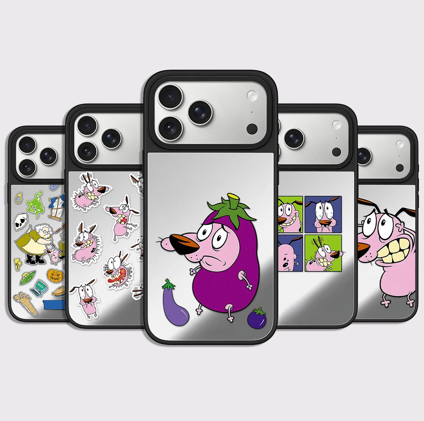 Cartoon Eggplant Mirror Surface Magnetic Phone Case Cover for IPhone 12 13 14 15 16 17 Pro Max Case for IPhone 17 Air