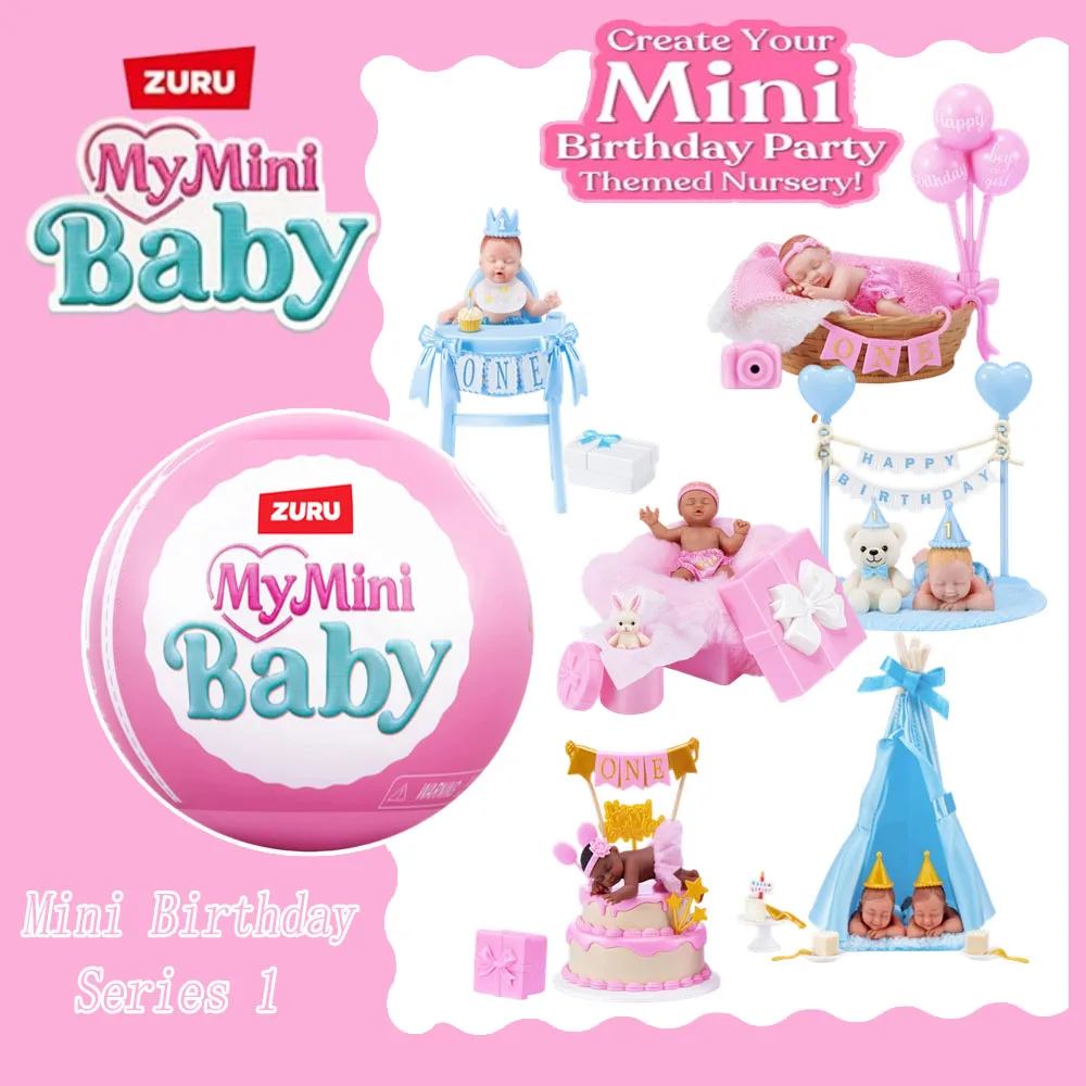 ZURU My Mini Birthday Series 1 Mystery Capsule von Collectible Surprise Unbox Party Theme Baby Doll Sammlerstück Geburtstagsbaby