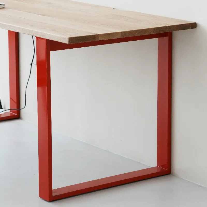 Bauhaus Red Stainless Steel Desk Legs Minimalist Computer Table Bracket Support Office Desk Feet Industrial Furniture Parts