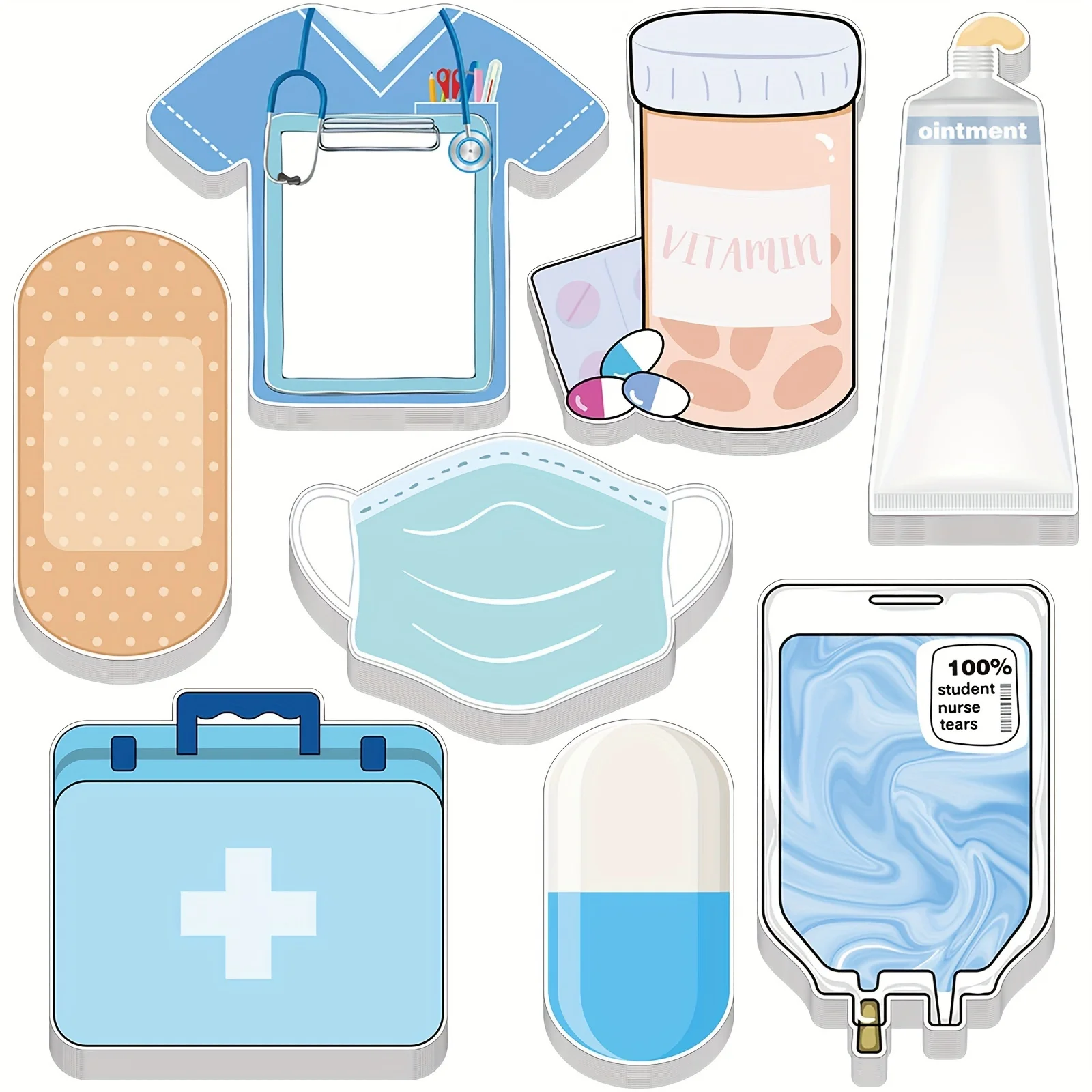 1 Set Funny Nurse Stickers Nursing Student Supplies School Nurse Gift Booklet Self-Help Stickers Hospital School Nurse Supplies