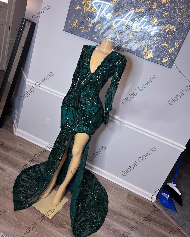sachin and babi light blue dress Customized(can Not Refund) Emerald Green Mermaid Luxury African Prom Dress  For Black Girl Gold Appli on Luulla