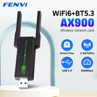 Fenvi WiFi 6 AX900 USB Adapter Bluetooth 5.3 Dual Band Antennas 2.4G&5G WiFi6 USB3.0 Network Card Wireless Receiver Driver Free