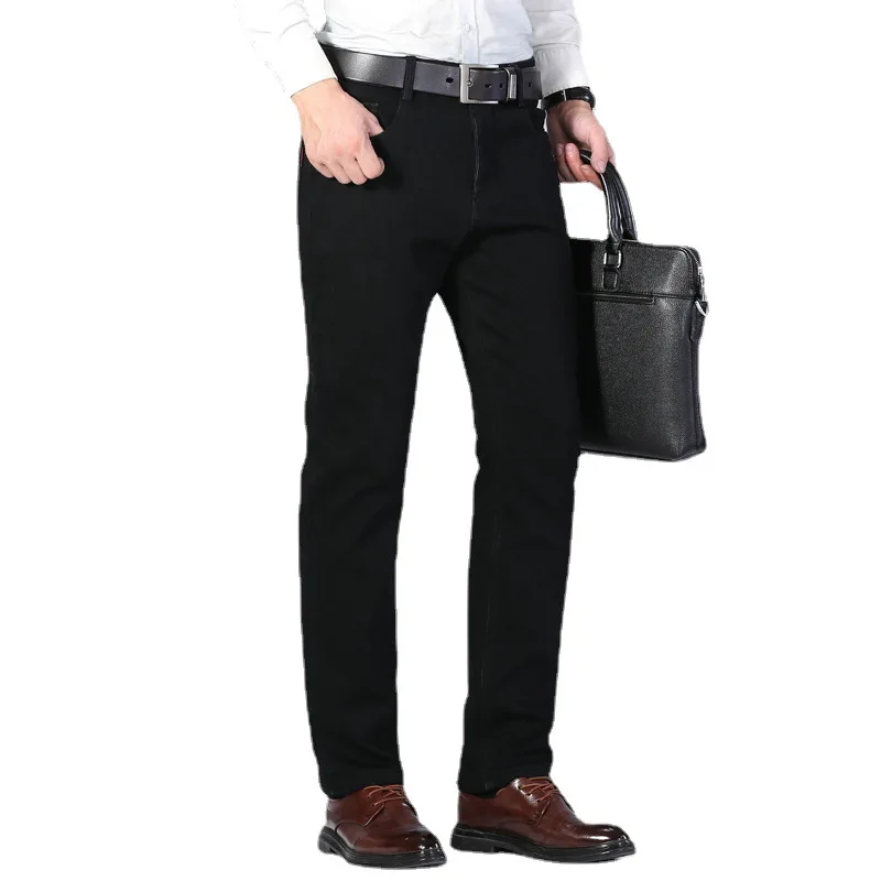 

Stretch Jeans Men Slim Feet Men's Pants Trend Black Straight Long Pants Men SeasonsAdult Gentleman Men's Leisure and Comfort