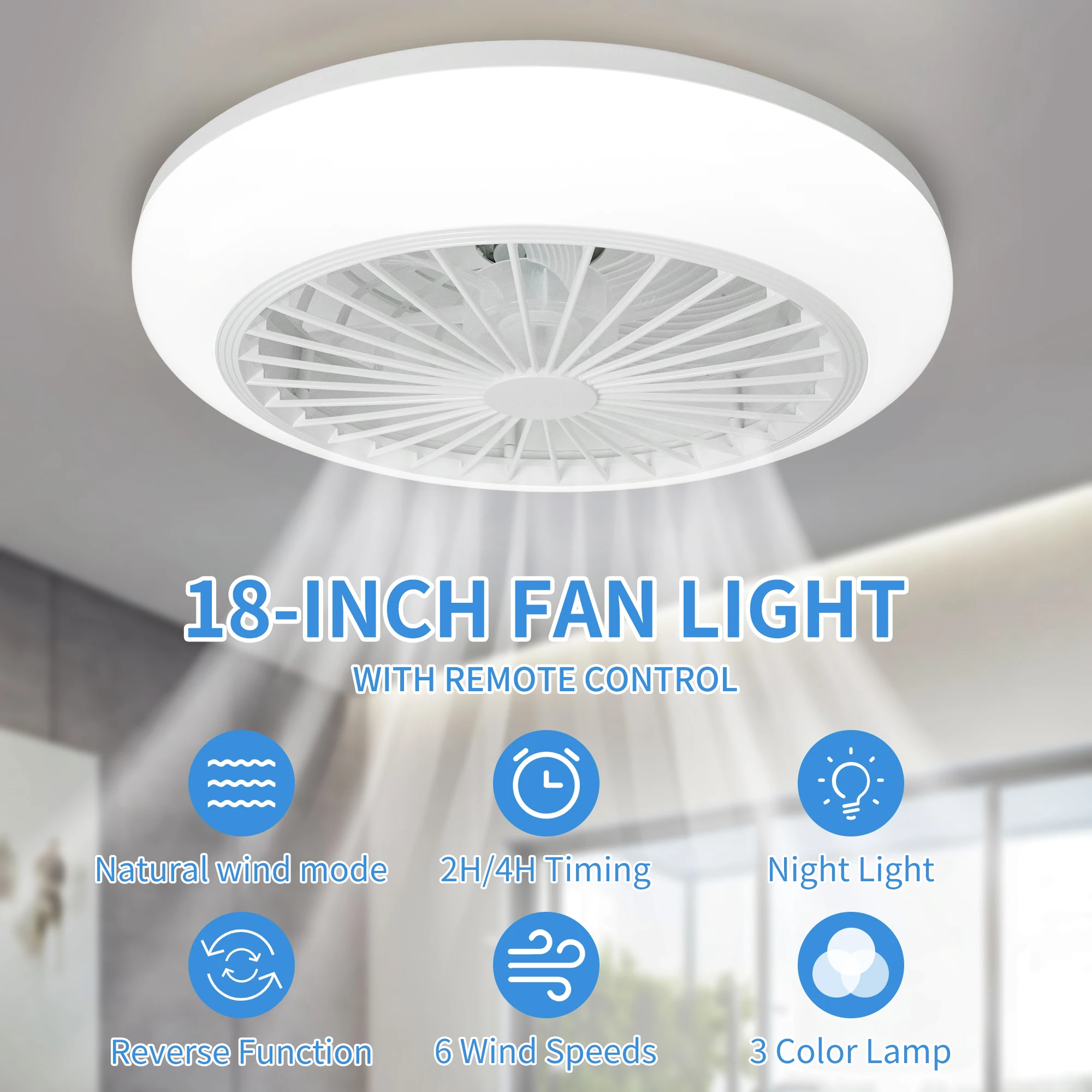 

Modern Ceiling Fans with Lights, Room and Living Room Decorations, Home Silent Intelligent Dimming Ceiling Fans, Pendant Lights