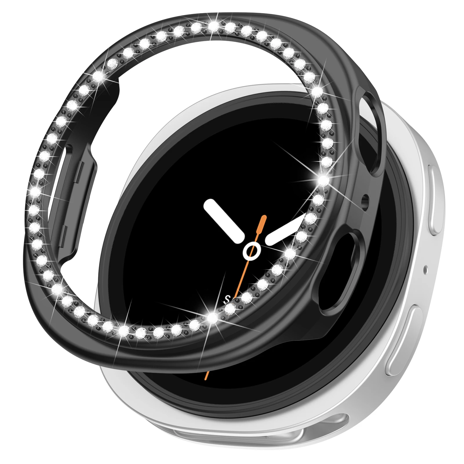 حافظة ماسية لساعة سامسونج جالاكسي 8 40 مللي متر غطاء حماية مجوف ملحقات الساعة الذكية لساعة جالاكسي 8 44 مللي متر غطاء ممتص للصدمات