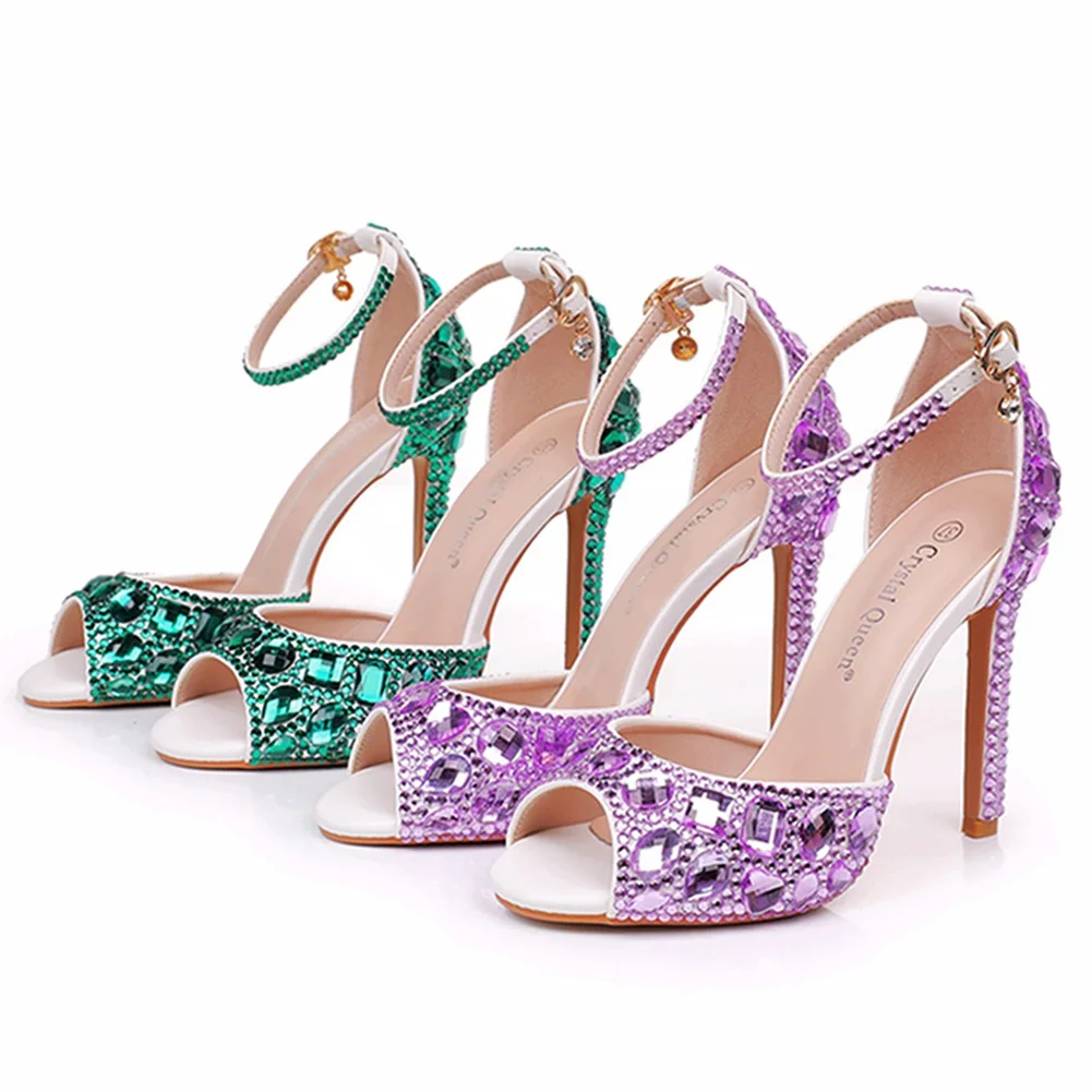 

11Cm Fish Mouth High Heel Sandals High Heel Sandals Rhinestone Bridal Sandals