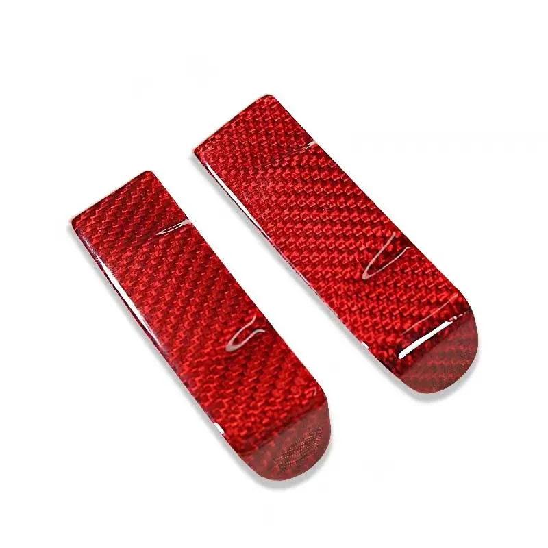 2Pcs Real Carbon Fiber Creative Patch For Safety Belt Buckle Sticker For Tesla Model 3 / Model Y Interior Accessories Tuning