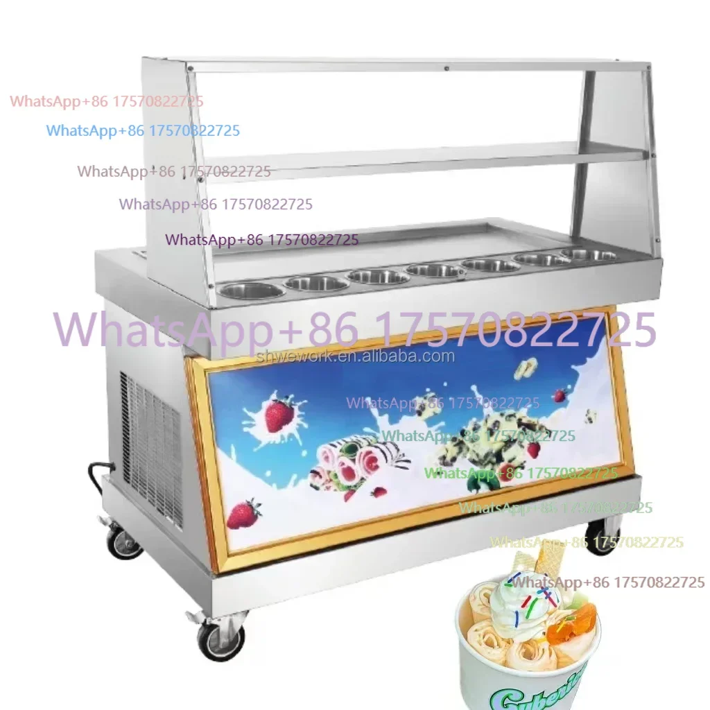 

Single Pan Commercial Fried Ice Cream Roll Machine Rolled Ice Cream Machine Thailand Ice Cream Roll Machine