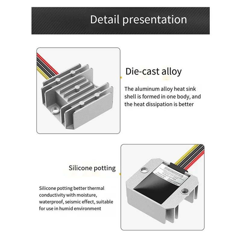 ABBP-2X สําหรับ DCB Series 18 V/20 V แบตเตอรี่ลิเธียมอะแดปเตอร์ + DC-DC Step-Down อุปกรณ์ (12 V,10A,120 W) พร้อมฟิวส์