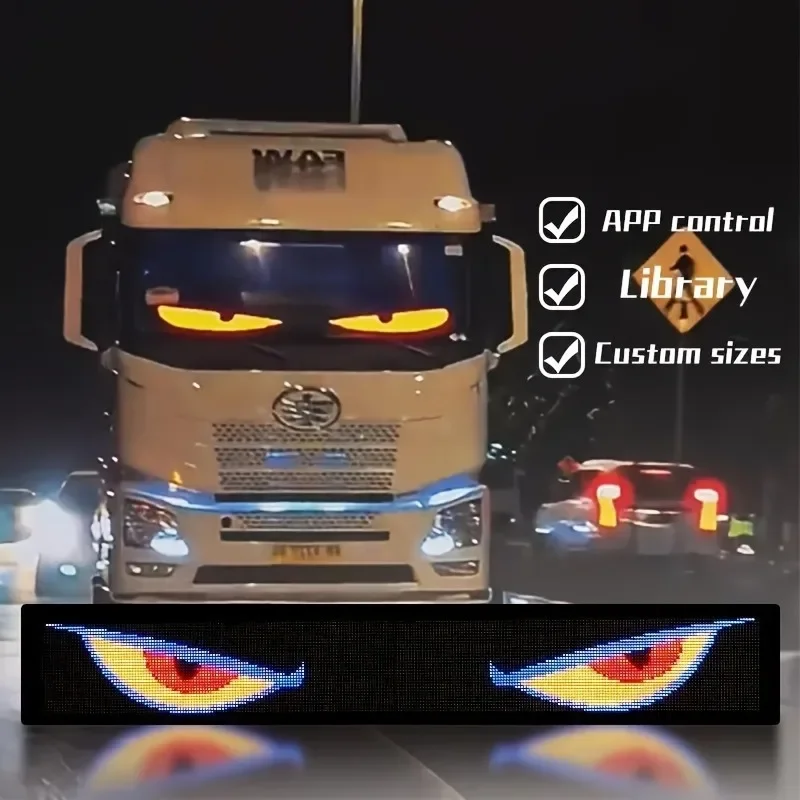 Devil's Eye LED DIY Patterns and Text LED Car Signs APP Control and Remote Control Suitable for Auto Shops Hotels and Halloween