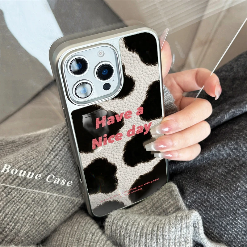 حافظة لهاتف آيفون 11/12/13/14/15/16/43 Pro Max AIR PLUS بطبعة بقرة "ليكون يومًا لطيفًا" #3