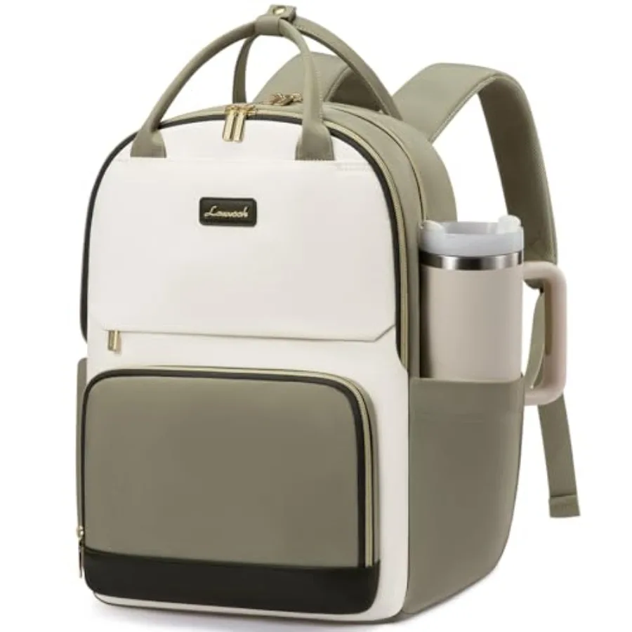 

Laptop Backpack for Women with Giant Tumbler Holder Pocket Travel Work Backpack Purse for Teacher Nurse Waterproof College Book